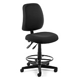 OFM Posture Series Armless Swivel Task Chair with Drafting Kit, Fabric, Mid-Back, Black (118-2-DK-80
