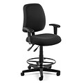 OFM Posture Series Swivel Task Chair with Arms and Drafting Kit, Fabric, Mid-Back, Black (118-2-AA-DK-805)