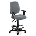 OFM Posture Series Swivel Task Chair with Arms and Drafting Kit, Fabric, Mid-Back, Gray (118-2-AA-DK-801)