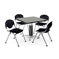 OFM Core Collection Breakroom Set, Multi-purpose Table with Chairs, 42Dia., Cherry (PKG-BRK-067-0005)
