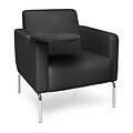 OFM Triumph Series Polyurethane Modular Lounge Chair with Arms and Tungston Tablet, Black (3002T-PU606-TG)