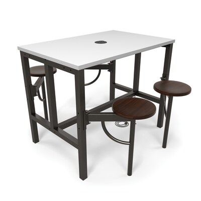 OFM Endure Series Standing Height Table, White Dry-Erase Top with Dark Vein Seats (9004-DVN-WHT)