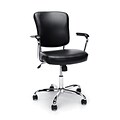 Essentials by OFM Swivel Mid Back Bonded Leather Task Chair with Chrome Base, Black (ESS-6080)