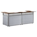 OFM RiZe Series Double Unit U-Shaped Reception Station, 37 x 96, Gray Vinyl with Cherry Finish (PG296-2-GF-GVC)