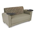 OFM InterPlay Series Double Tablet Sofa, Taupe Seat with Plum Back and Tungston Tablet (822-P-607-TNGST)