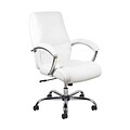 Essentials by OFM Ergonomic High-Back Bonded Leather Executive Chair, White with Chrome Finish (ESS-6070-WHT)