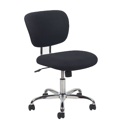 Essentials by OFM Swivel Armless Task Chair, Black with Chrome Finish (ESS-3090)