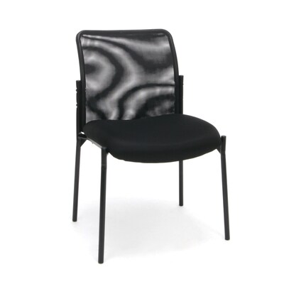 Essentials by OFM Mesh Back Upholstered Armless Side Chair, Black (ESS-8000)