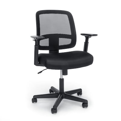 OFM Essentials Collection Mesh Back Chair with Adjustable Arms, Black (E3035)