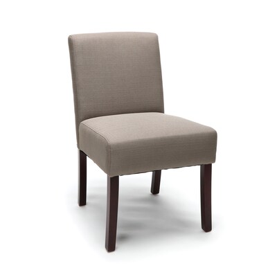 Essentials by OFM Fabric Executive Armless Guest Chair with Wooden Legs, Tan (ESS-9020-TAN)
