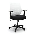 Essentials by OFM Plastic Back Ergonomic Task Chair, Black with White (ESS-2055-BLK-WHT)