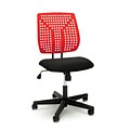 Essentials by OFM Plastic Back Task Chair, Black with Red (ESS-2050-BLK-RED)