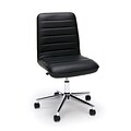 Essentials by OFM Mid-Back Bonded Leather Armless Chair, Black (ESS-2080-BLK)