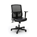Essentials by OFM Ergonomic Mesh Back Chair with Bonded Leather Seat, Black (ESS-3048-BLK)