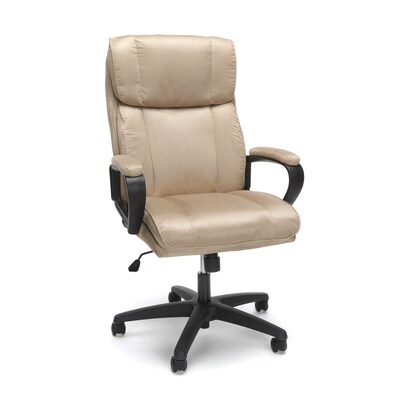 Essentials by OFM Plush High-Back Microfiber Office Chair, Tan (ESS-3081-TAN)