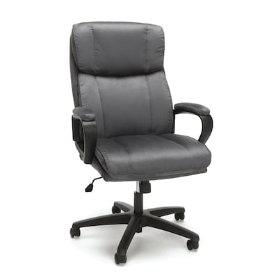 Photo 1 of Essentials by OFM Plush High-Back Microfiber Office Chair, Gray (ESS-3081-GRY)