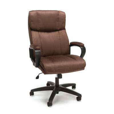 Essentials by OFM Plush High-Back Microfiber Office Chair, Brown (ESS-3081-BRN)