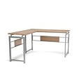 Essentials by OFM L Desk with Metal Legs, Harvest with Silver Frame (ESS-1020-SLV-HVT)