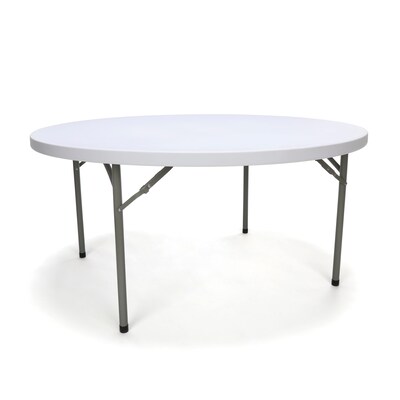 Essentials by OFM 60 Round Folding Utility Table, White (ESS-5060R-WHT)