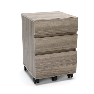 OFM Essentials 3-Drawer Wheeled Mobile Pedestal Cabinet, Driftwood (ESS-1030-DWD)