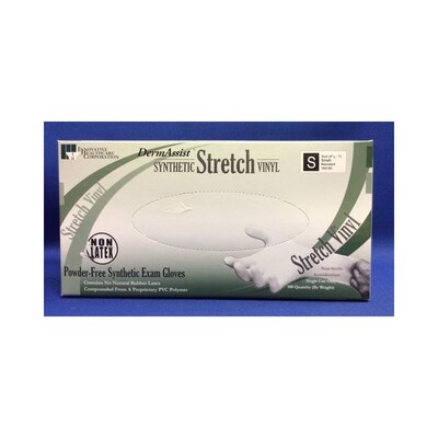 Innovative Dermassist™ Stretch Vinyl Exam Gloves; S, 100/BX