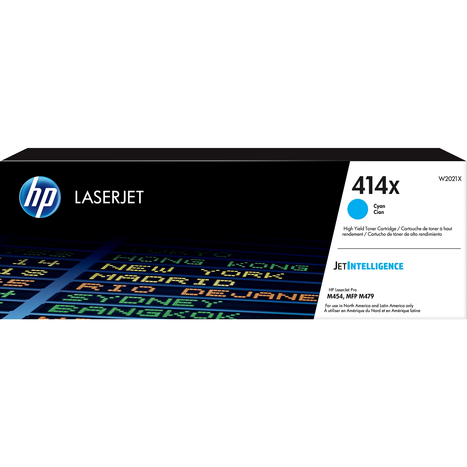 HP 414X Cyan High Yield Toner Cartridge, Print Up to 6000 Pages (W2021X)