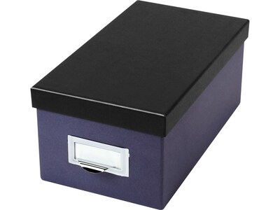 Oxford Index Card File Box, 1000-Card Capacity, Indigo/Black (406462)