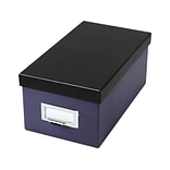 Oxford Index Card File Box, 1000-Card Capacity, Indigo/Black (OXF 406462)