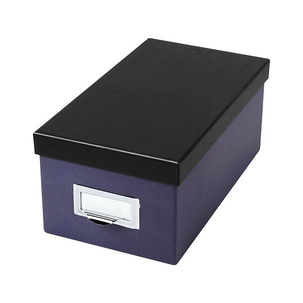 Globe-Weis 93BLA: Index Card File Box with Lift-Off Lid