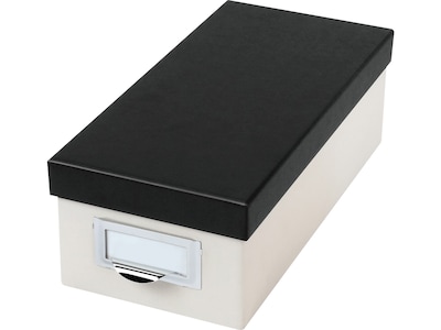 Oxford Index Card File Box, 1000-Card Capacity, Marble White/Black (OXF 406350)