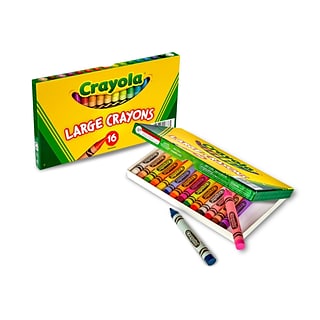 Crayola Large Crayons, Assorted Colors,16 Per Box (52-0336