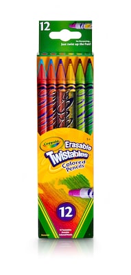 Crayola Erasable Twistables Colored Pencils, Assorted, 12/Pack (68-7508)