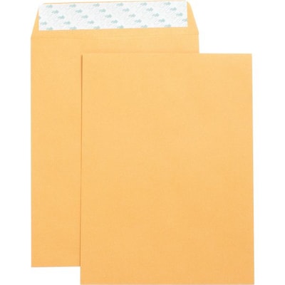 Quill Brand Easy Close Recycled Brown Kraft Catalog Envelopes 9x12 250box - 
