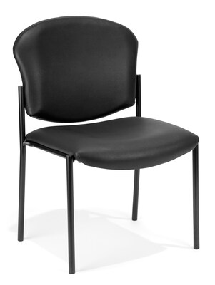 OFM Manor Vinyl Guest Chair, Black (408-VAM-606)