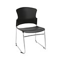 OFM Core Collection Multi-Use Plastic Stack Chair, Pack of 4, in Black (310-P-4PK-A02)