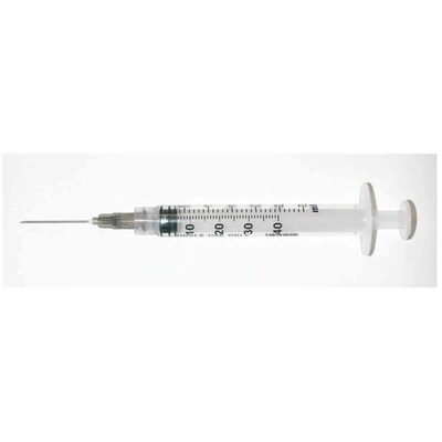 Exel Luer Lock 3cc Syringe with Needle, 22G x 3/4, 100/Box (26115)