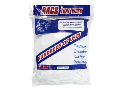 Monarch Brands Hundreds Of Uses Cotton Rags, White, 10/Carton (N090-W43-1)