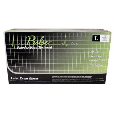 Innovative Pulse White, Latex Exam Gloves, Large, 100/Box (101658BX)