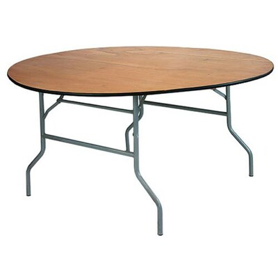 Advantage 5 ft. Round Wooden Folding Banquet Table  (FTPW-60R-05)