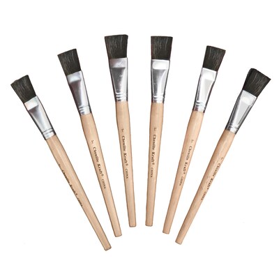 Chenille Kraft® Creativity Street® Stubby Easel Paint Brushes, 1 Flat, 6/Pack (PAC5943)