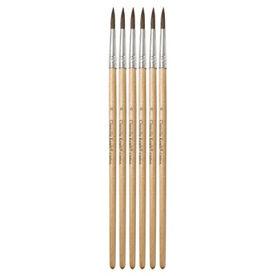 Chenille Kraft® Creativity Street® Paint Brushes, Tapered Camel Hair Watercolor Brush, Size 6, 6/Pack (PAC5947)