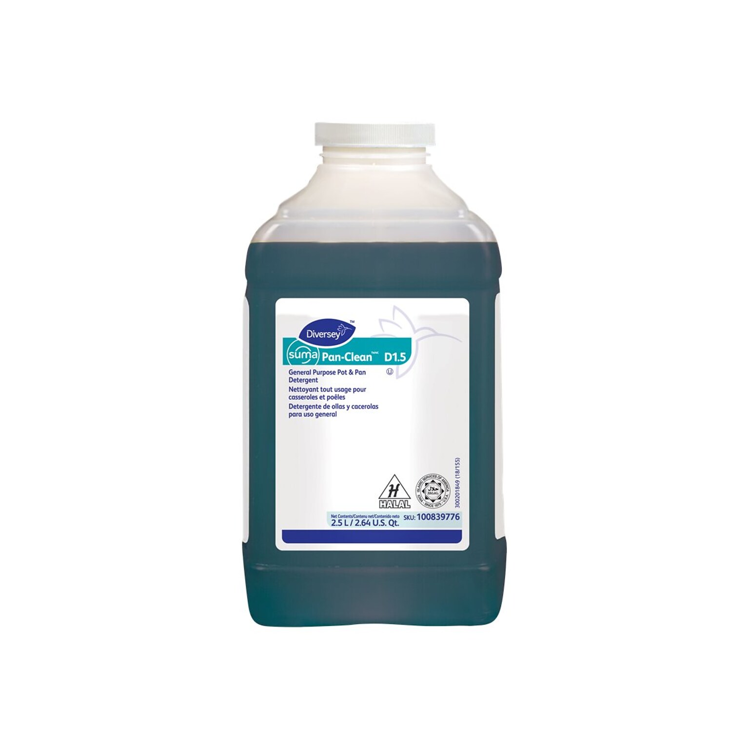 Diversey SUMA Pan-Clean D1.5 Detergent for Diversey J-Fill, Floral Woody Scent, 84.5 oz., 2/Carton