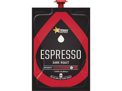 Alterra Flavia Espresso Freshpacks Coffee, Dark Roast, 80/Carton (MDR12353)