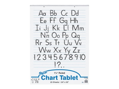 Pacon 32 x 24 Manuscript Cover Chart Tablet, Ruled, White, 25 Sheets (74710)