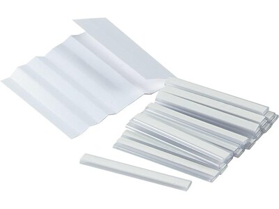 Mayline Mailflow Systems Label Holder, 3" x 0.38", Transparent Plastic, 20/Pack (90145)