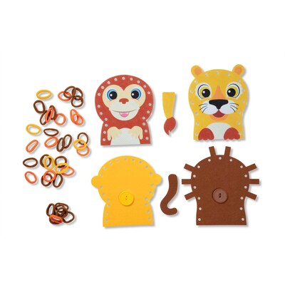 Melissa & Doug Loop It! Beginner Craft Kit, Safari Puppets, Ages 3+ (30186)