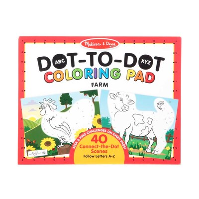 Melissa & Doug ABC Dot-to-Dot Coloring Pad, Farm (30260)