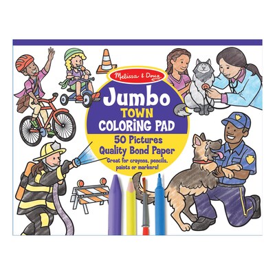 Melissa & Doug Jumbo Town Coloring Pad, Ages 3+ (30250)