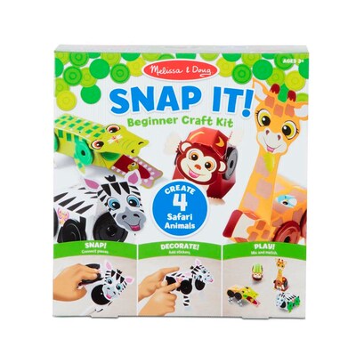 Melissa & Doug Snap It! Beginner Craft Kit, Safari, Ages 3+ (30190)