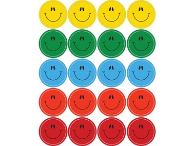 Carson-Dellosa Smiley Face Stickers, Assorted Colors, 120/Pack (5270)